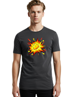 Explosion-4 Mens Graphic Tee, 100% Cotton, Casual Summer Wear