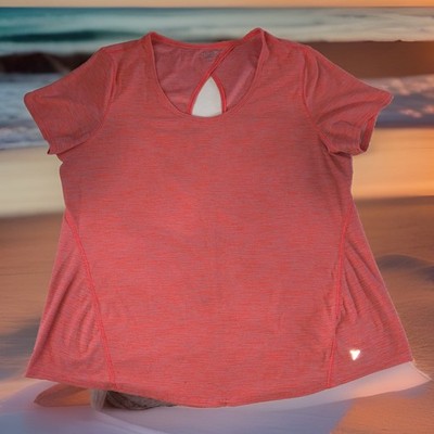 Old Navy Women Active Breathe On Keyhole Back Short Sleeve Top Coral Heather XL