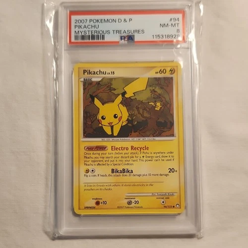 Pokémon Pikachu 94/123 Mysterious Treasures Regular PSA 8 English TCG