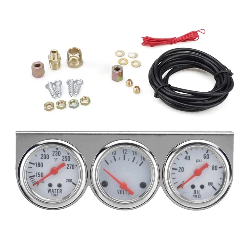 Gauge Voltage+Oil Pressure+Water Temp Meter Mechanical Gauge - Image 4 of 4
