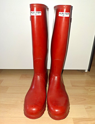 RARE Original Hunter Gummistiefel Gr. 43 ''Made in Scotland'' rot