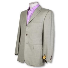 NWT Belvest Green Mini Herringbone Three Button Dual Vent Sportcoat 40 40r