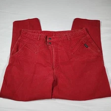 Vintage Rocky Mountain Jeans Red Rodeo High Waist Bare Back Pant 20W Made In USA