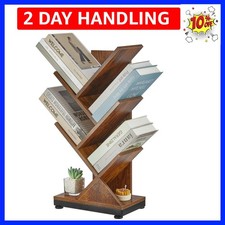 Tree Bookshelf,Retro Floor Standing Bookcase Display for CDs/Magazine/Books,S...