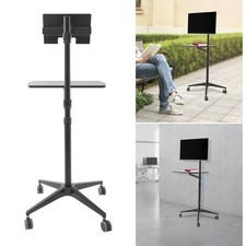 Rolling Laptop Floor Stand, Height Adjustable Mobile Desk, Mobile Workstation