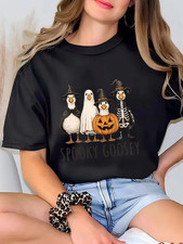 Womens Spooky Goosey Sweatshirt, Funny Hallow...