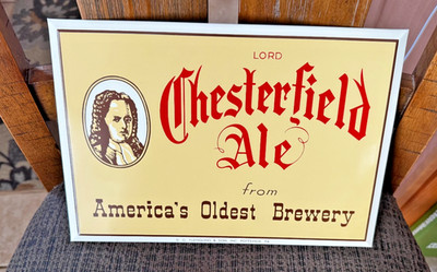 MINTY YUENGLING LORD CHESTERFIELD ALE TOC TIN OVER CARDBOARD METAL BEER SIGN PA