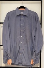 Eton Men's Brighton Dress Shirt in Dark Blue Classic Fit Size 17