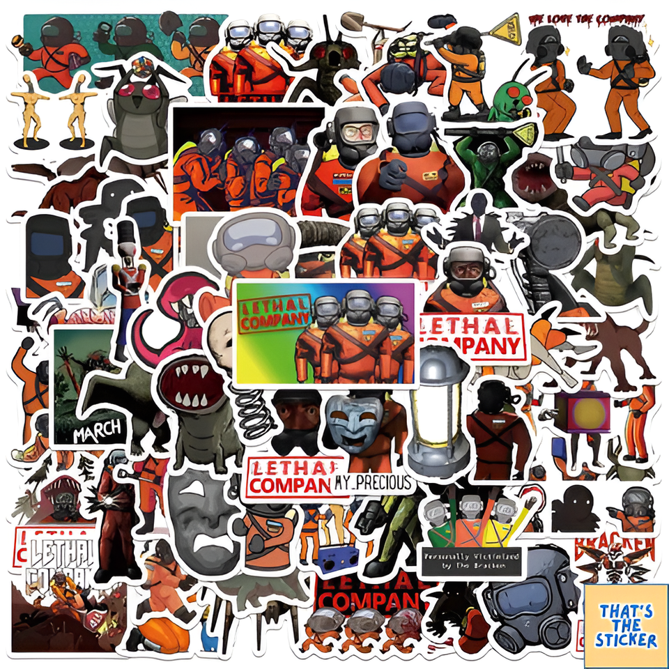 Lethal Company Stickers x 60 (Self Adhesive) Funny Game Meme (B6-2 ...