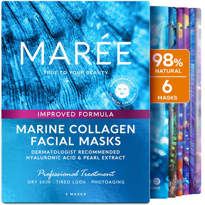 Maree Collagen Facial Mask Hyaluronic Acid Sheet Face Mask Skincare Centella