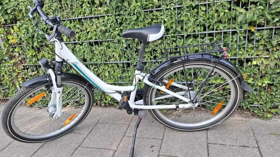 Kinderfahrrad - Mädchenfahrrad Pegasus 24 Zoll weiss-hellgrün - Bild 2 von 2