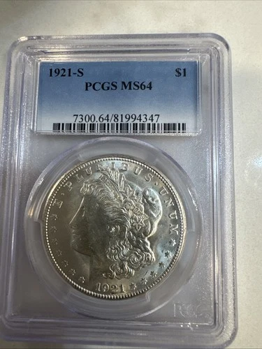 1921 s morgan silver dollar $1 PCGS MS64