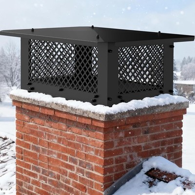 Chimney Cap 13x21 Rectangular Cover: All Weather Easy Assembly Fireplace