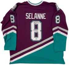 TEEMU SELANNE SIGNED ANAHEIM DUCKS JERSEY JSA COA XXL BECKETT WITNESS COA