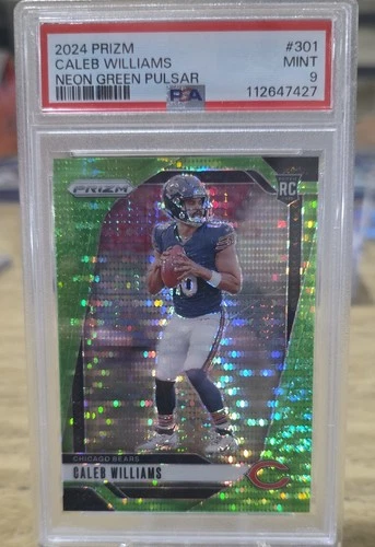 2024 Panini Prizm - Rookies Caleb Williams #301 Neon Green Pulsar Prizm (RC)PSA9