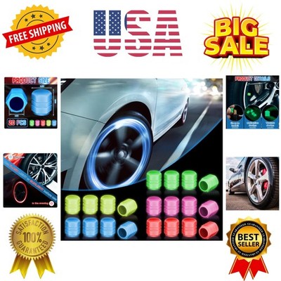 20 Pcs Glow in The Dark Tire Valve Caps Valve Stem Caps Universal Car Tire Ai...
