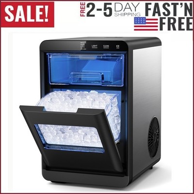 Nugget Ice Maker Countertop, 44Lbs/24H Pebble Ice Maker Machine, Self-Cleaning