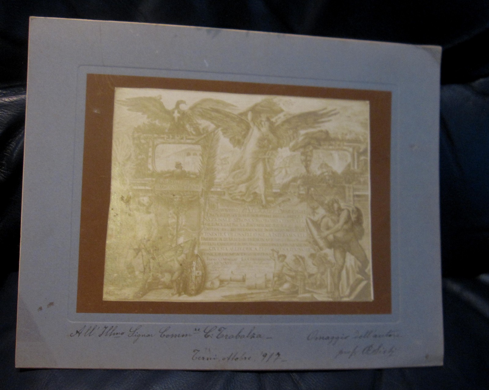 1917 Riproduzione onoreficenza - Aleardo Saccani Prof. R. Sisti Terni