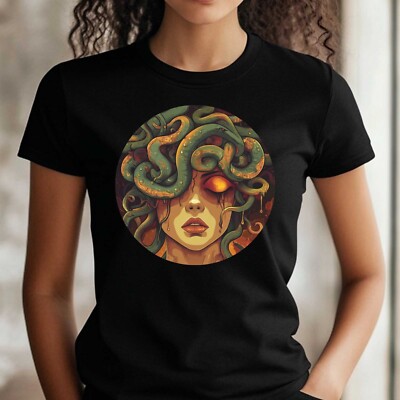 Frauen T-Shirt Medusa Motiv Baumwolle Größe S bis 3XL