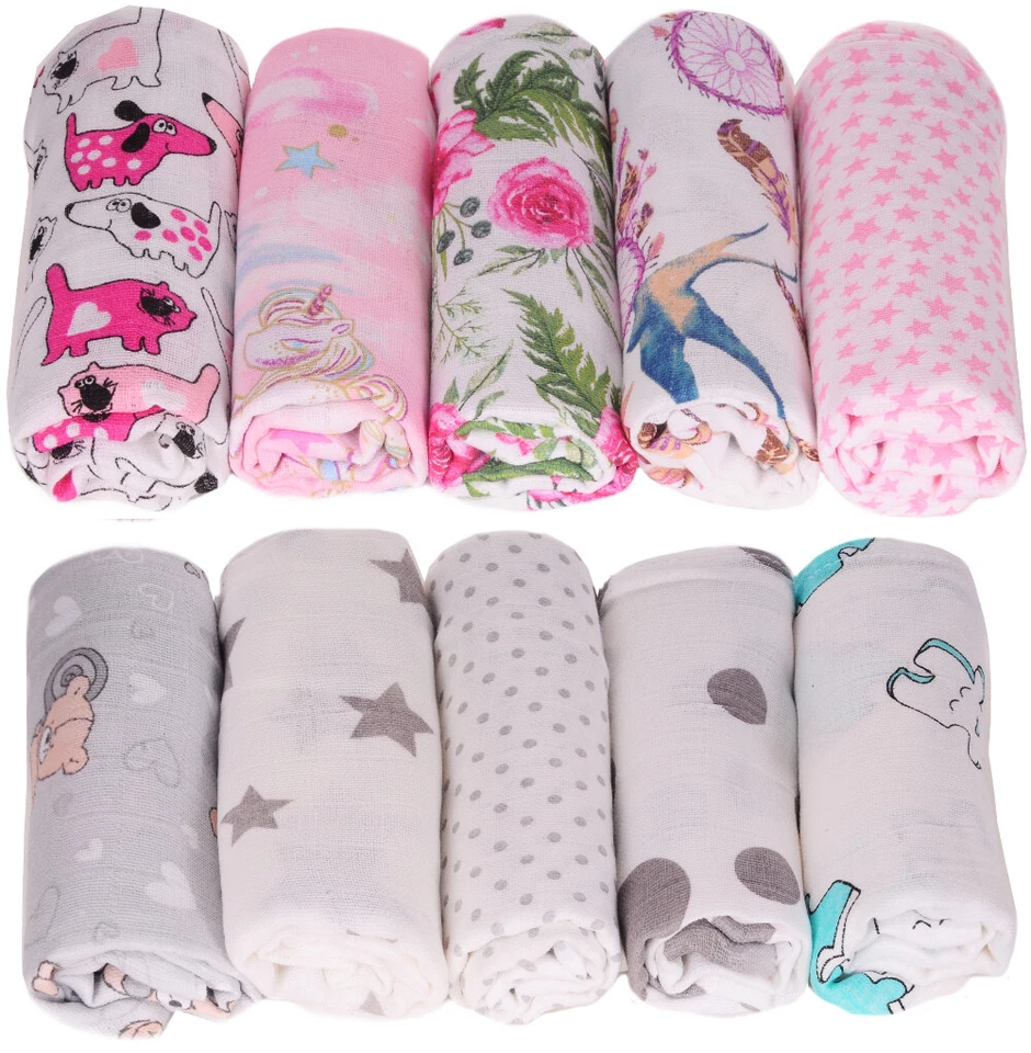 Mullwindeln 10er Set Spucktücher Baby Mulltücher Tuch Babytuch Mulltuch Tücher - Bild 1 von 1