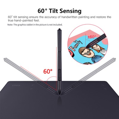 Battery-Free Stylus 8192 Levels Pressure Compatible with VINSA Drawing Tablet