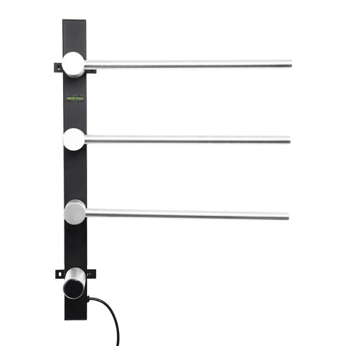 3-Bar Electric Towel Warmer Racks Emperature Adjustable Waterproof w/ Timer - Picture 2 of 8