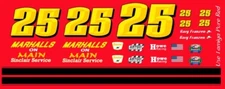 #25 Gary Franzen  Marshalls Sinclair  1/64th Scale Slot Car Decals NASCAR