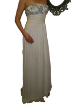 J.Hoaglund Gown Evening Wedding Long Maxi Dress Off White Size Small 4 NWT $500
