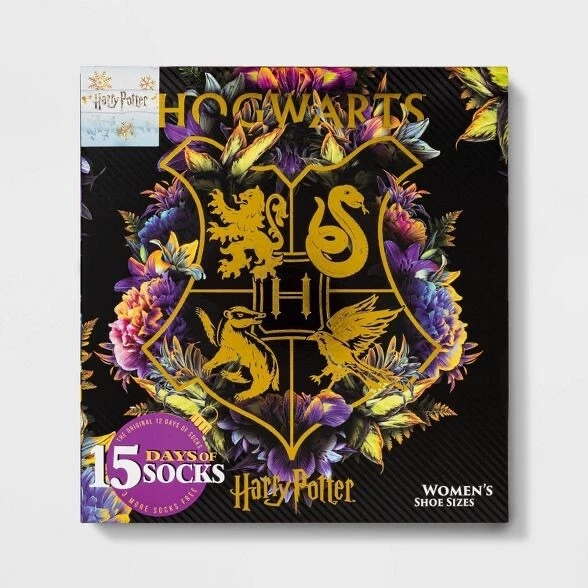 Harry Potter Hogwarts Crest 15 Days of Socks Advent Calendar Women's Sz  4-10 | eBay