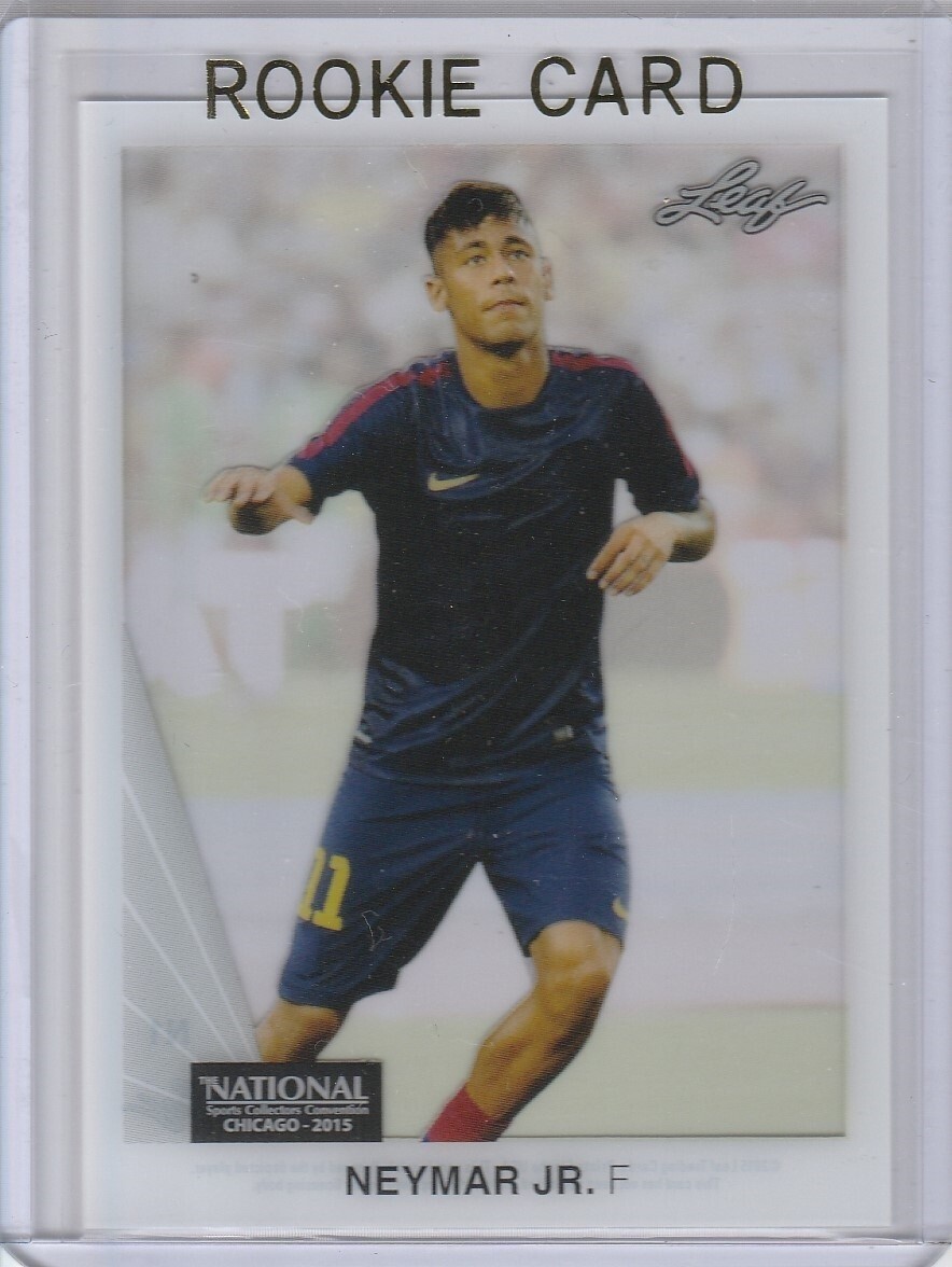 NEYMAR DA SILVA SANTOS Soccer Football RARE ROOKIE CARD 2015 Leaf  Acetate RC