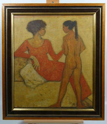 Gemälde Otto Fuchs Dachau Dachauer Maler Akt Frauen 50x57 cm - Bild 1 von 4