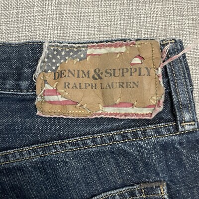 Ralph Lauren 初期タグ 33×32 made in USA Denim Supply Jeans Mens 33x32 Straight Ralph Lauren Blue Dark Wash