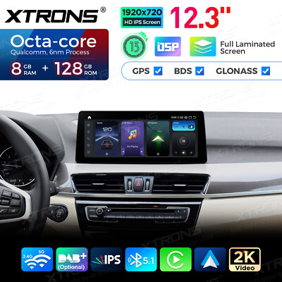 For BMW X1 F48 Android 14 Stereo 12.3 2K Screen Qualcomm 680 8+128GB CarPlay GPS
