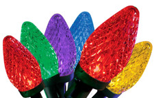 GE Energy Smart 66 ft 100 LED Diamond Cut C9 Multicolor Christmas Lights Green