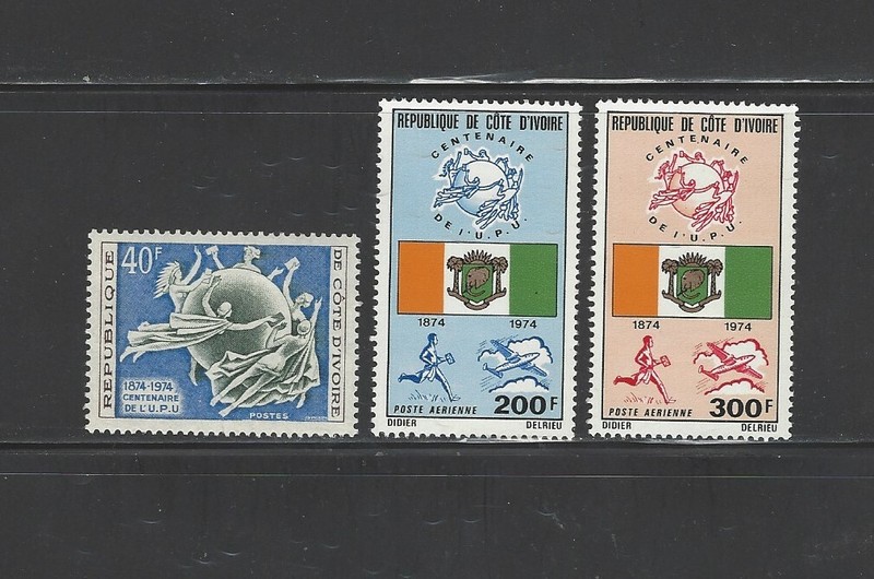 Ivory Coast, 1974, #385, #C59-60, UPU, mint-NH