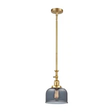 Innovations 73 Large Bell 1 Light Mini Pendant, S Gold/Plated Smoke - 206-SG-G73