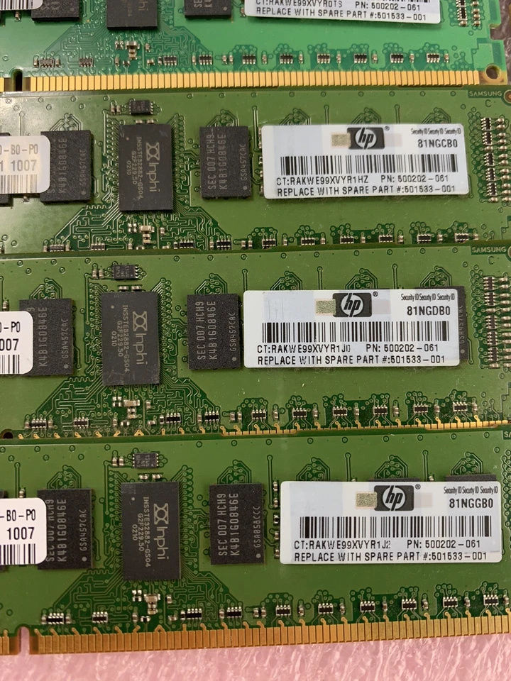 Samsung 20GB Kit 10x2GB 2Rx4 PC3-10600R-09-10-P0 Server RAM M393B5673EH1 - Image 3 of 4