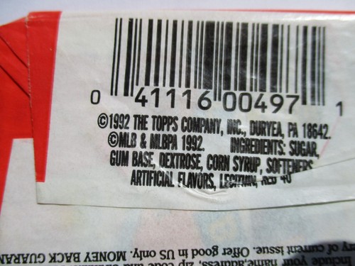 Topps Kids 1992 Unopened Pack, Rusty Greer Pin-Texas - Picture 4 of 4
