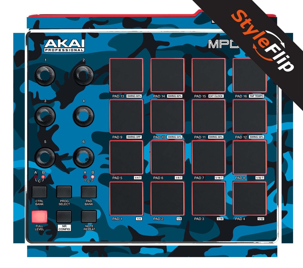 Akai MPD 218 Skin | Camo Blue | Protective Decal | StyleFlip Skins