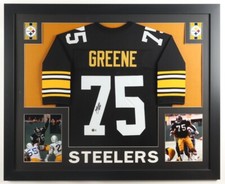 Mean Joe Greene Signed Framed Steelers Jersey Display Inscribed 