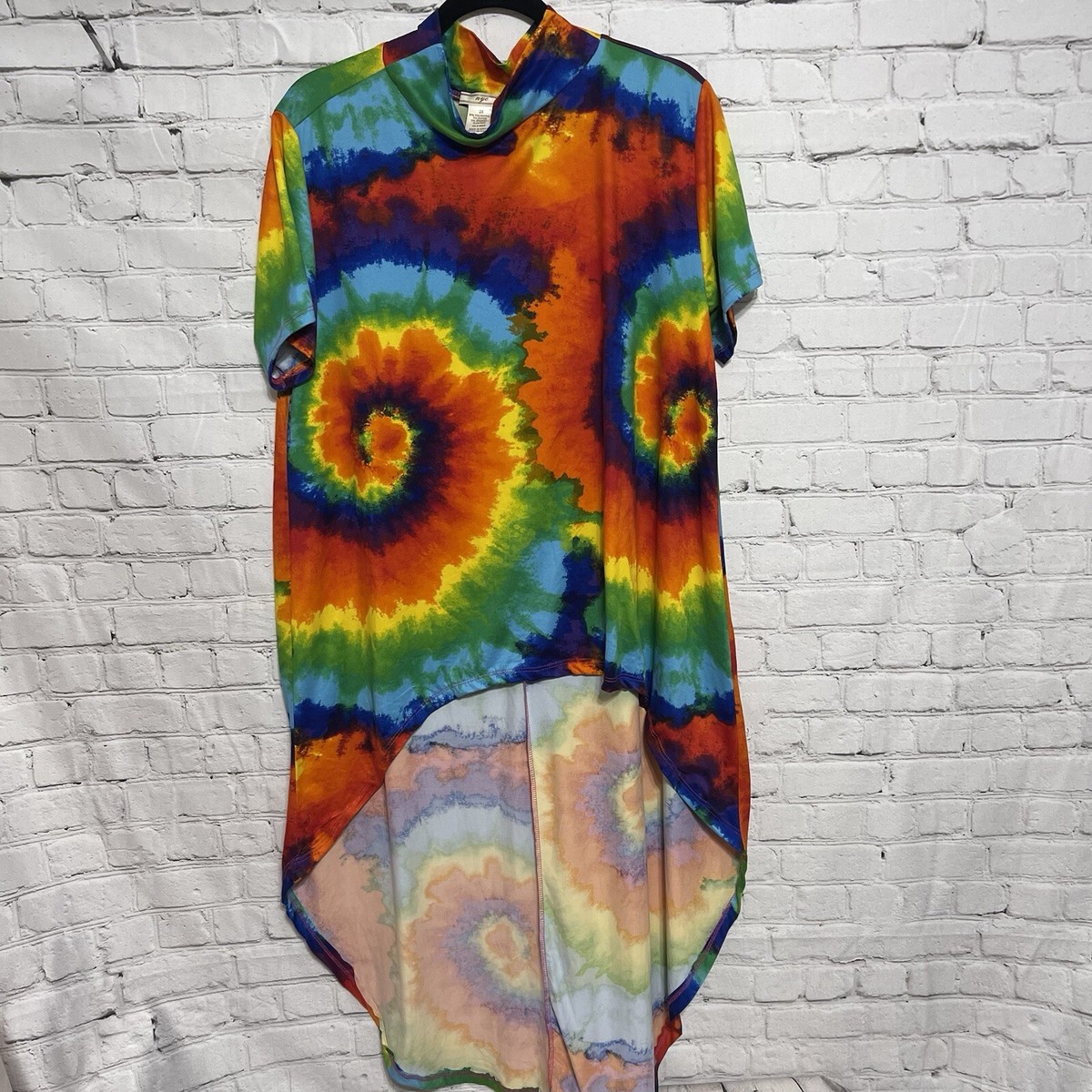 tie dye mock neck
