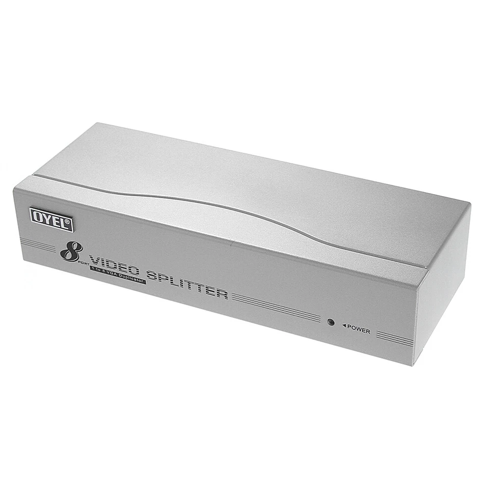 1 PC to 8 Port VGA Monitor Video Splitter Amplifier Box 8 Way 500MHz+Power Cable - Image 3 of 4