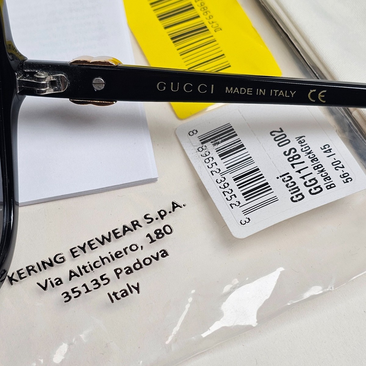 Gucci Sunglasses Oversized Grey Gradient Large Square Gold