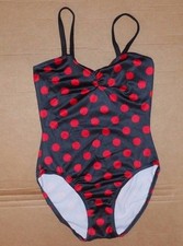 NWOT designer sample costume leotard camisole black with red dots medium child