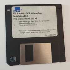 3Com US Robotics 56K Modem Installation Diskette Windows 95/98  PC Case keys