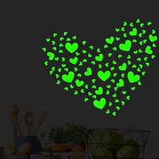 114 Pieces Heart-Shaped Glow in The Dark Stickers Holographic Stickers for Te...