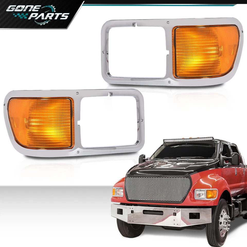 Ajuste para 00-15 Ford F650 F750 Faro izquierdo y derecho Bezesl señal esquina con bombilla Foto 2 de 4