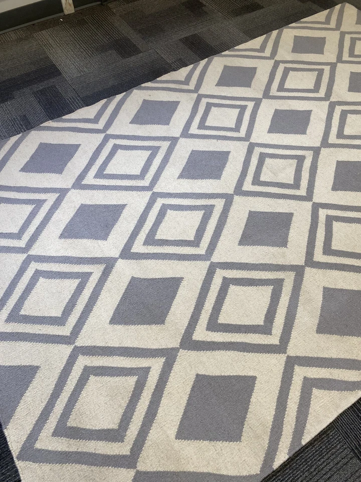  Beni Ourain Moroccan Flat Weave Area Rug  5' X 8' Klim Rug Reversible New fine - Image 2 of 4