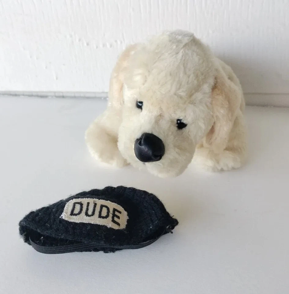 Ganz Webkinz Yellow Labrador Dog Plush Stuffed Animal w Buddy Hat 9" No Tag Code - Image 2 of 4