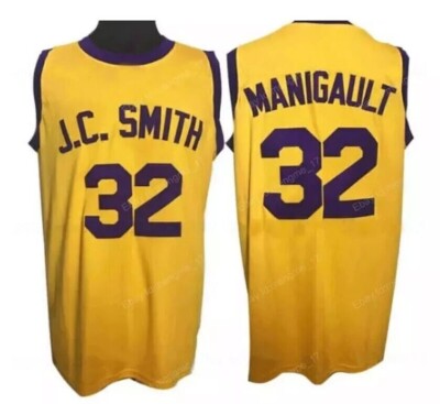 Throwback Earl Manigault #32 J.C.Smith Basketball Jersey Sewn Custom Name Yellow